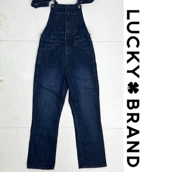Lucky Brand Women's Bridgette Cropped Denim Overalls - Picture 10 of 10
